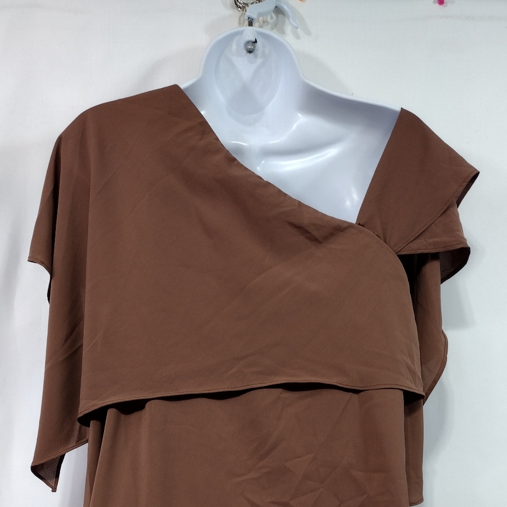 NWT LanTing Bride Wide Leg Wrap Jumpsuit Women's S Brown Retro 90s Y2K Weddings - Picture 9 of 14